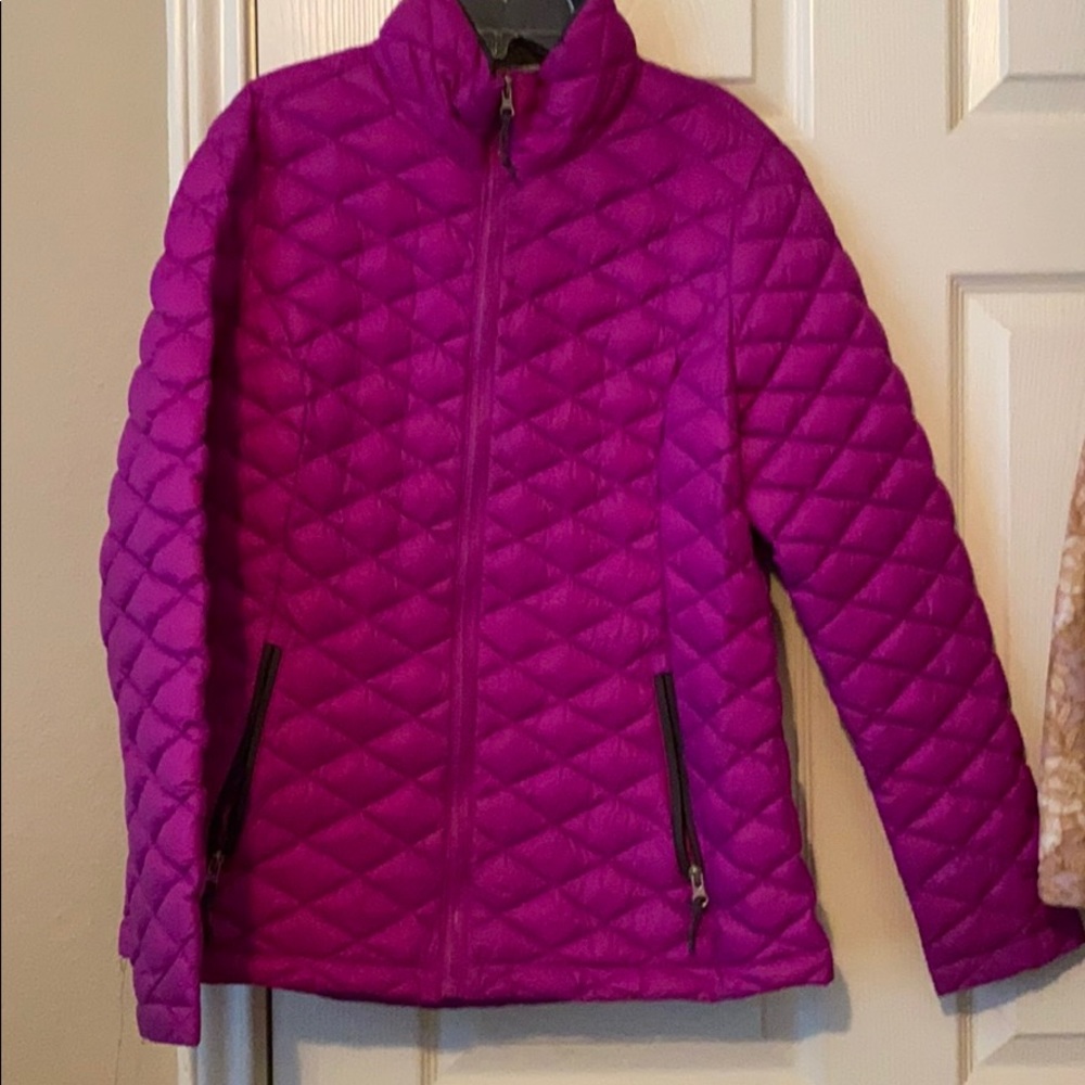Purple rain jacket.